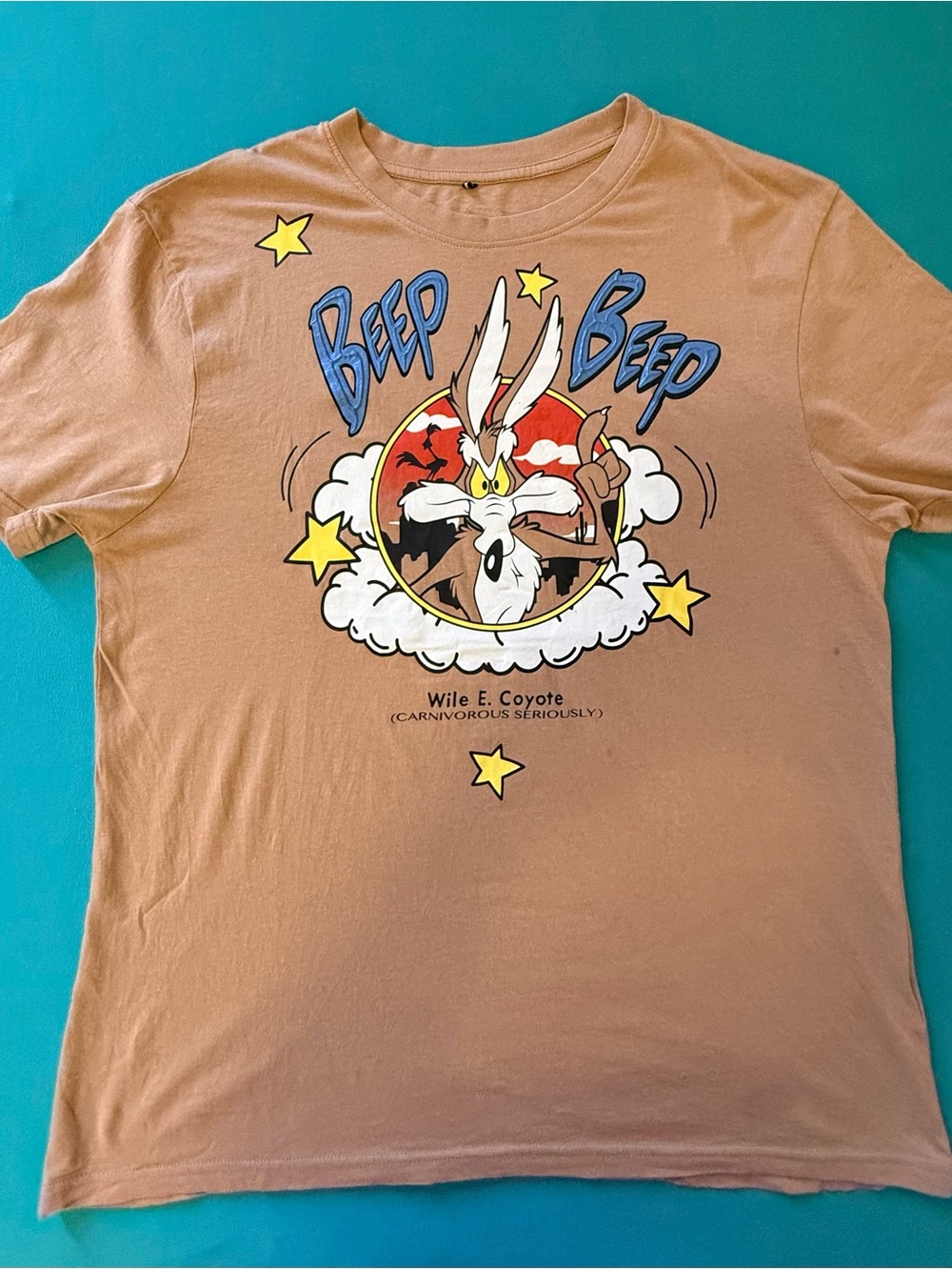 Wile E. Coyote "Beep Beep" Graphic Tee - Tan